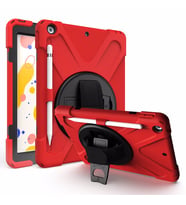 Apple iPad Pro 11 1. Nesil Kılıf Defender Askılı Zırhlı Tank Case A1980 A2013 A1 (Kırmızı)