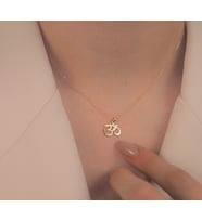 Gümüş Om Yoga Kolye Minimal 925 Ayar Gümüş Kolye (Gold)