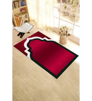 EVDEYA Dijital Baskılı Yıkanabilir Silinebilir Modern 70x130 Namazlık Seccade, SECCADE-6-GRİ, (Kırmızı)