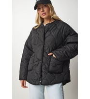 Cepli Oversize Kapitone Mont (Siyah)