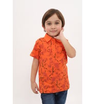 Toontoy Erkek Çocuk Desenli Tişört (Oranj)