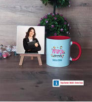 Arapça Öğretmeni Fotoğraflı Dekoratif Taş, Kupa Bardak Beyaz Hediye (Model 2)