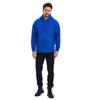 Kapüşonlu Oversize Kanguru Cep Şardonlu 3 İplik Erkek Sweatshirt (SAKS MAVI)