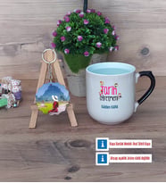 Tarih Öğretmeni Kupa Bardak Beyaz ve Fotoğraflı Ahşap Anahtarlık Hediye (Model 10)