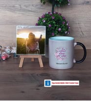 Hamile Anne Adayı Fotoğraflı Dekoratif Taş, Kupa Bardak Beyaz Hediye (Model 9)