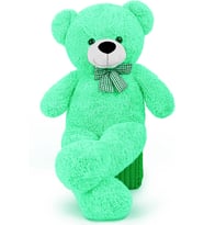 Sevgiliye Özel HEDİYE - 90 cm Papyonlu Sevimli Peluş Şaşkın Ayı (Turkuaz)