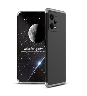 Xiaomi Redmi Note 12 5G Kılıf Zore Ays Full Koruma Kılıf (Siyah-Gri)