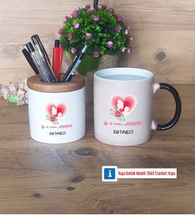 Anneye Doğum Günü Hediyesi Kalemlik, Kupa Bardak T Kişiye Özel Hediye (Model 3)
