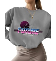 unisex Sweatshirt 3 iplik şardonlu kadın bisiklet yaka Sweatshirt Bej kalın erkek Daha i·yi gelecek (Gri)