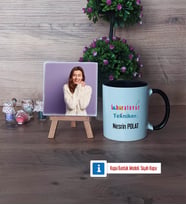 Laboratuvar Teknikeri Fotoğraflı Dekoratif Taş, Kupa Bardak Beyaz Hediye (Model 11)