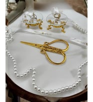 Lucevia Gold Cam Yüzük Yükselticisi Ve Söz Makası Seti (Krem)