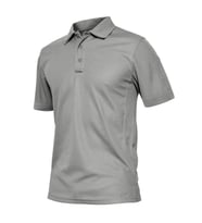 Ghassy Co. Erkek Taktik Polo Yaka Gömlek Hızlı Kuruma Nem Emici Performans Pique Jersey Golf T-shirt (Açık Gri)