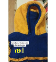 Örgü Taraftar Serisi Balaklava, Handmade Taraftar Kış Şapkaları , Galatasaray Şapkası, Beşiktaş Şapkası, Trabzon Şapkası, Fenerbahçe Şapkası, Kemzey Handmade (Sarı-Lacivert)