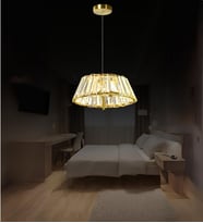 Clary 30'luk Taşlı Avize Kristal Taşlı Led Avize (Eskitme Altın)