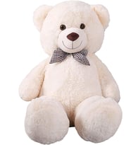 Oyuncak 85 Cm Papyonlu Peluş Ayıcık- İthal Kumaş - Premium Koleksiyon Hediyelik Ayı (% 100 YERLİ) (Beyaz)