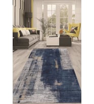 Dijital Kaymaz Taban Yıkanabilir Modern Renkli Salon Halısı Mutfak Halısı Yolluk ND-HT-948 (Mavi)