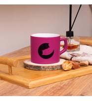 Seraclass Kedi Tasarımlı Renkli Nescafe Fincanları 220 ML (Fuşya)