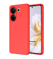 Microsonic TECNO Camon 20 Pro 5G Kılıf Groovy Soft Siyah (Kırmızı)