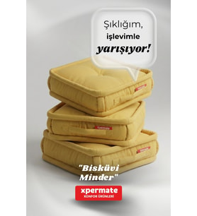 XPERMATE Bisküvi Minder Petek Önü Palet Üstü Minderi Fransız Minder Bank ve Bahçe Minderi 45x45x14 cm (Hardal)