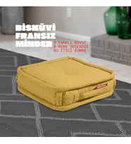 XPERMATE Bisküvi Minder Petek Önü Palet Üstü Minderi Fransız Minder Bank ve Bahçe Minderi 45x45x14 cm (Hardal)