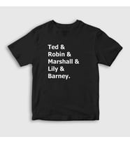 Presmono Unisex Çocuk Beyaz Names How I Met Your Mother T-Shirt 195478tt (Siyah)