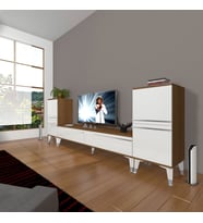 Decoraktiv Eko ON2 Mdf Std Silver Tv Ünitesi Tv Sehpası (Beyaz - Kahverengi)