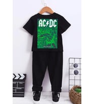 Çocuk Acdc Alt - Üst Eşofman Takımı (Siyah)