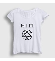 Presmono Kadın Sarı Logo Him T-Shirt 80853tt (Beyaz)