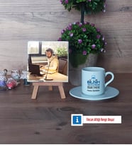 Bilişim Teknolojileri Öğretmeni Fotoğraflı Dekoratif Taş, Ahşap Altlıklı Türk Kahvesi Fincanı Hediye Öğretmenler Günü Hediyesi (Model 2)