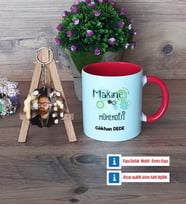 Makine Mühendisi Kupa Bardak Beyaz ve Fotoğraflı Ahşap Anahtarlık Hediye (Model 2)