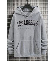 Unisex Los Angles Baskılı Sweatshirt (Gri)
