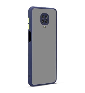 Xiaomi Redmi Note 9S Kılıf Zore Hux Düğme ve Kapak Zıt Renk Kılıf (Lacivert)