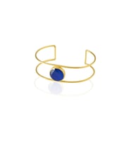 Kadir Jewellery 22 Ayar Altın Kaplama Zirkon Taşlı Ayarlanabilir Vintage Bilezik (Parlement)