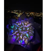 Kelebek Buketi Led Işıklı, trend hediye, orta boy (Siyah)
