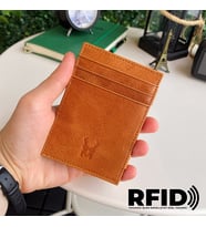 Modica Lotus - Hakiki Deri RFID Korumalı Sihirbaz Cüzdan (Taba)