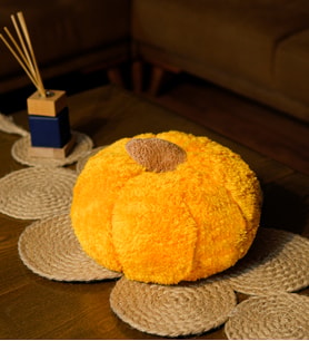 Dekoratif 30 Cm Pelüş Kabak Kırlent (Sarı)