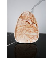 El Yapımı Çok Amaçlı Beton Sunum Servis Tepsisi 26 Cm Dekoratif Sunumluk Orgaziner Takılık (Bej - Kahverengi)