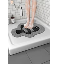 Balık Banyo Paspası Kaymaz Taban Yumuşak Esnek  Paspas Islak Zemin Hijyenik Paspas (40x60 cm) (Gri)