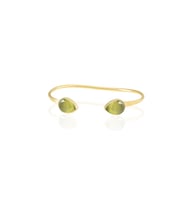 Kadir Jewellery 22 Ayar Altın Kaplama El İşçiliği Zirkon Taşlı Kadın Charm Bileklik (Zeytin Yeşili)
