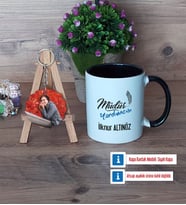 Müdür Yardımcısı Kupa Bardak Beyaz ve Fotoğraflı Ahşap Anahtarlık Hediye Öğretmenler Günü Hediyesi (Model 11)