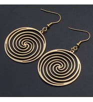 Kişiye Özel 925 Ayar Gümüş Spiral Küpe (Gold)