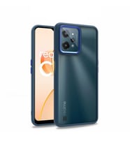 Realme C31 Kılıf Case, Kamera Lens Korumalı Elektroplatin Kaplama Sert PC Koruyucu Colourful Platinum Serisi (Mavi)