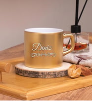 Kişiye Özel Tasarımlı Renkli Nescafe Fincanları 220 ML & Model No: SC-974 (Gold)