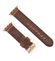 Apple Watch Uyumlu Deri Kordon / Kayış   38/40/41 Mm - Gerçek Deri / El Yapımı (Camel)