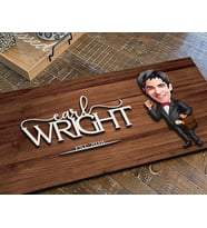 BK Gift Kişiye Özel Erkek Avukat Karikatürlü Kabartma Figürlü Ahşap Tablo, Duvar Dekoru, Arkadaşa Hediye, Özel Tasarım Ev Hediyesi-5 (Ceviz)