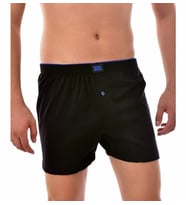 Tutku Erkek Penye Düğmeli Düz Boxer (Siyah)