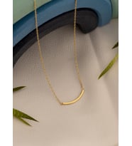 925 AYAR GÜMÜŞ İNCE ŞERİT KOLYE (Gold)