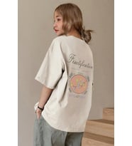 Unisex Fructification Baskılı T-shirt (Bej)