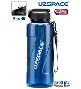 Uzspace FiftyFifty PİPETLİ MEGA BOY 1500ml Tritan Su Matarası