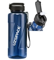 Uzspace FiftyFifty PİPETLİ  MEGA BOY 1500ml Tritan Su Matarası  (Lacivert)